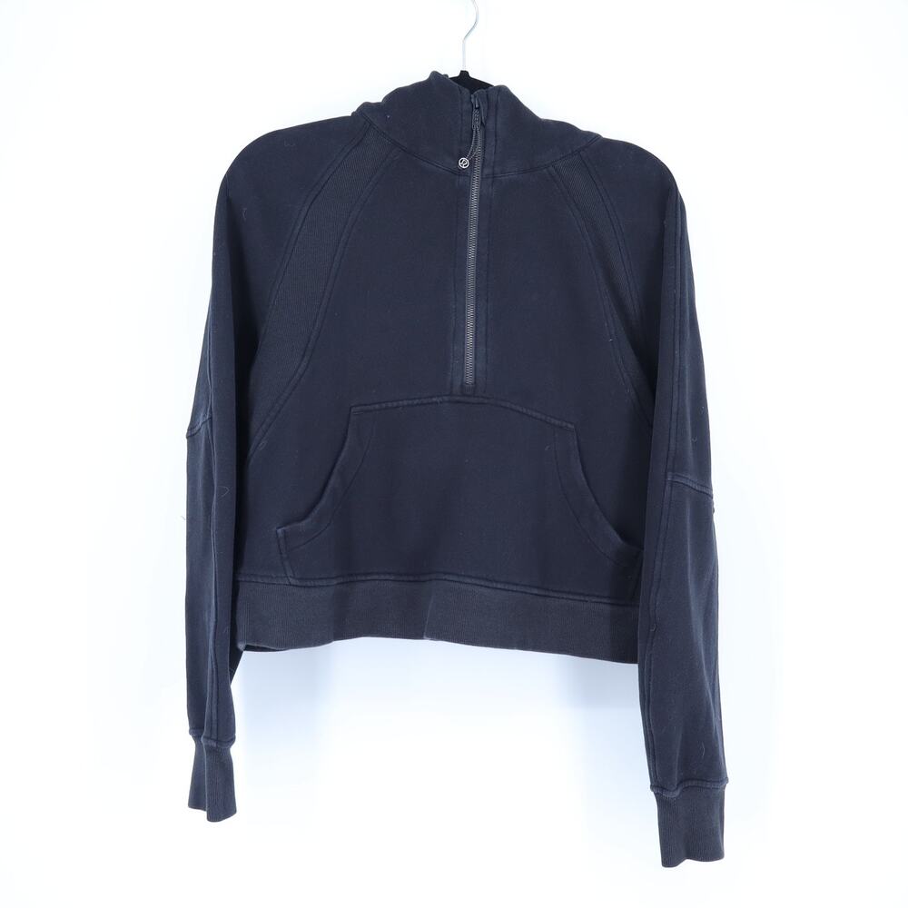 Lululemon Scuba 1/2 Zip Hoodie Black Oversized Pullover Sweatshirt Women's M/L
